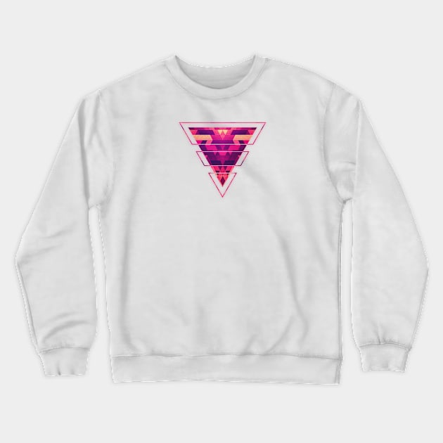 Abstract Symertric geometric triangle texture pattern design in diabolic magnet future red Crewneck Sweatshirt by badbugs